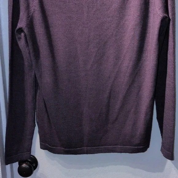 Patrick Assaraf M Extra Fine Merino Wool Eggplant - Picture 8 of 10